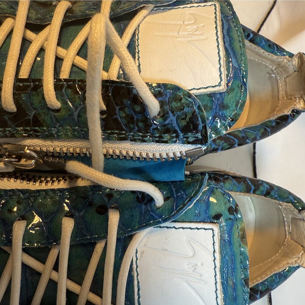 Giuseppe Zanotti Python Embossed Zip Sneakers Tea… - image 6